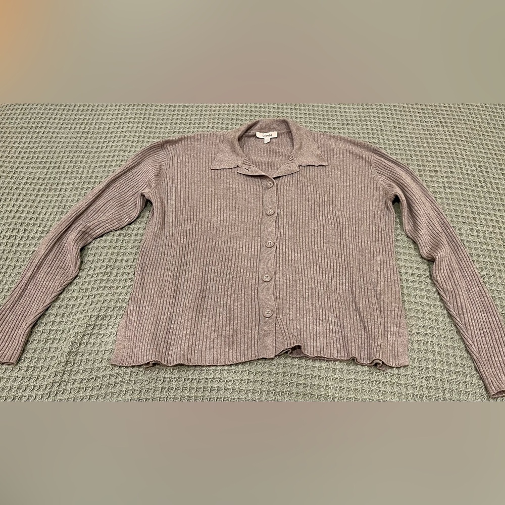 Splendid Gray Ribbed Knitwear